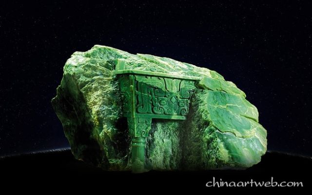 镶玉绿松石鼎嵌图片