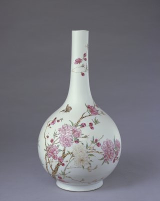 Pastel peach grain straight neck bottle