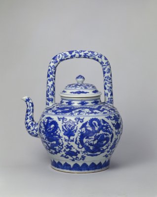 Blue dragon handle pot group