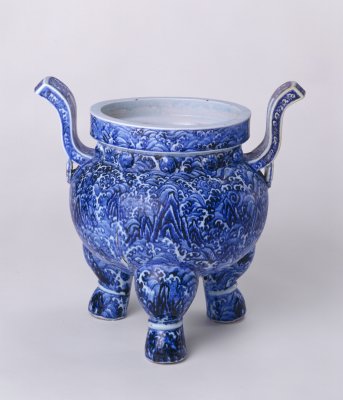Blue seawater lines censer