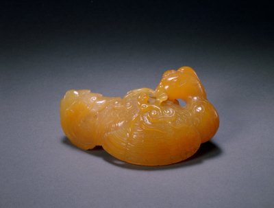 Yellow agate scoter Title Ganoderma Paperweight