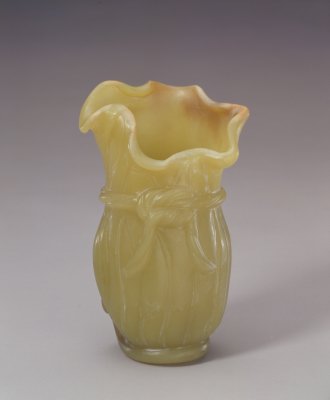 Yellow jade lotus leaf type flower