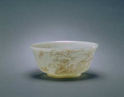 Bowl for bluish white jade