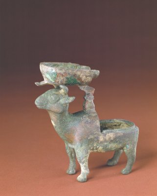Copper sheep lamp