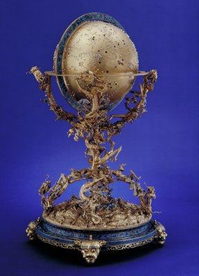 Gold pearl inlay celestial globe