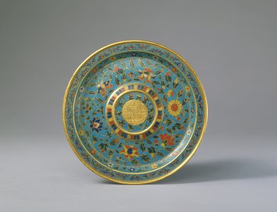 Cloisonne enamel with pattern lamp holder