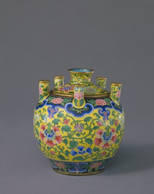 Painted enamel bottle