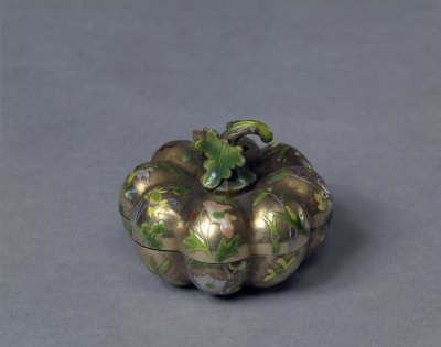 Enamel melon-shaped Rouge box