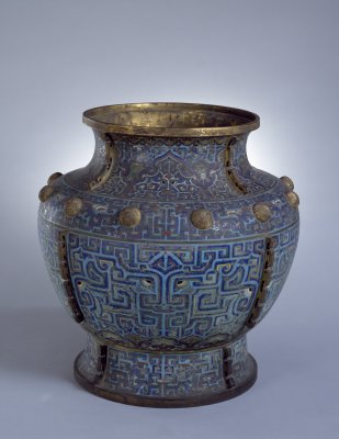 Cloisonne Animal Mask of Ji jar