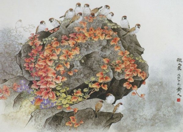 万一《秋之晨》图片_名家国画欣赏-近代