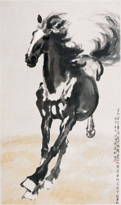 徐悲鸿《奔马》图片_名家国画作品欣赏-近代（1941年）