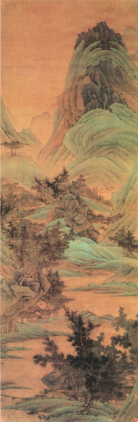谢荪《青绿山水图》图片_谢荪国画作品欣赏-清