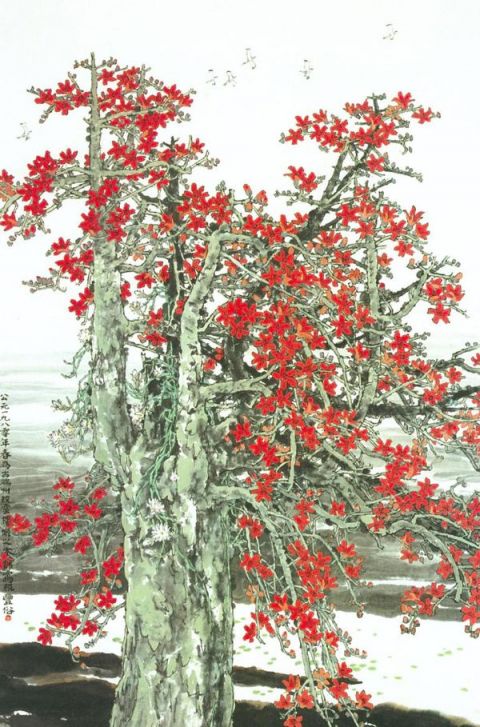 林风俗《木棉》图片_名家国画欣赏-当代
