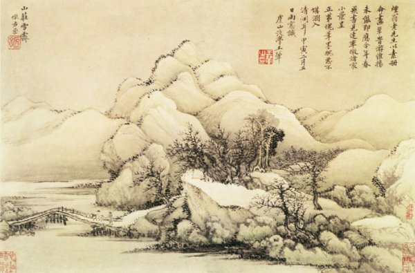 王翚《山庄雪霁图》图片_经典国画作品欣赏-清