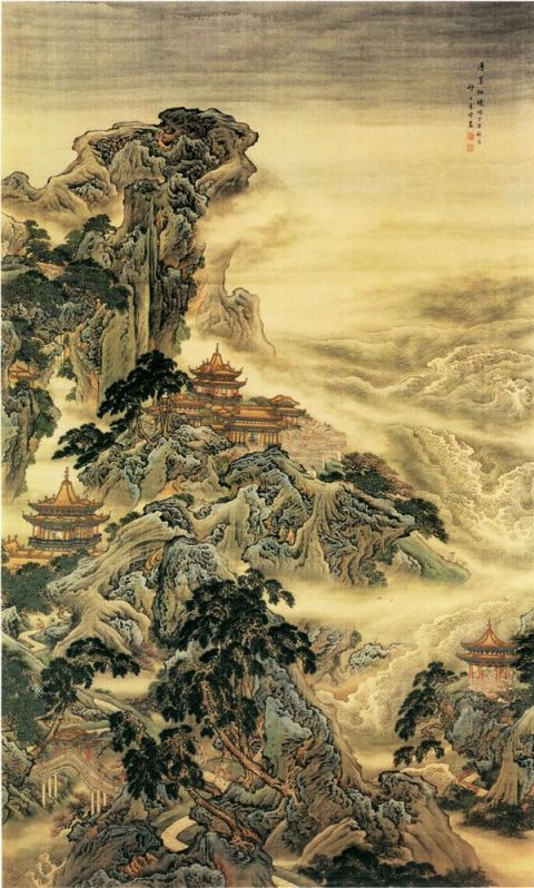  袁耀《蓬莱仙境图》图片_袁耀国画作品欣赏-清