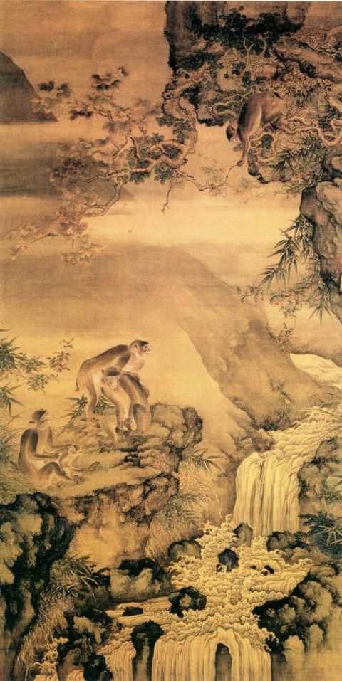 沈铨《蜂猴图》图片_沈铨国画作品欣赏-清
