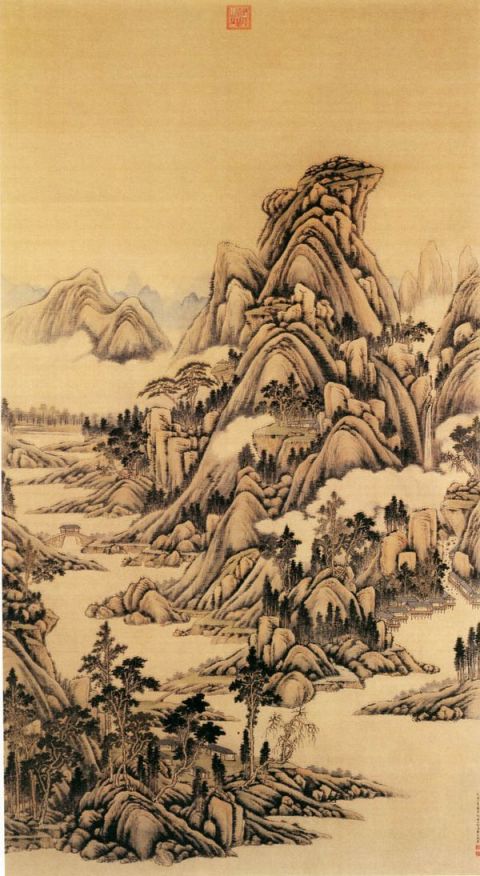  唐岱《溪山清夏图》图片_唐岱国画作品欣赏-清