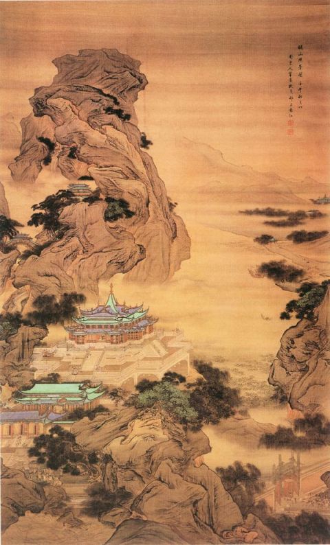 袁江《骊山避暑图》图片_袁江国画作品欣赏-清