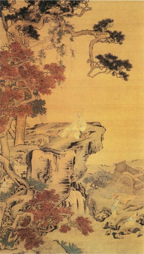 颜峄《秋林舒啸图》图片_颜峄国画作品欣赏-清