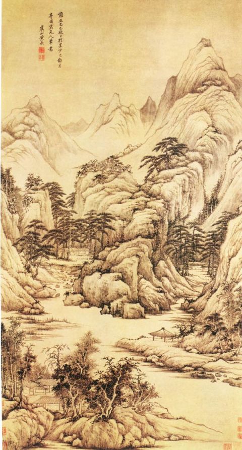 黄鼎《山水图》图片_黄鼎国画作品欣赏-清