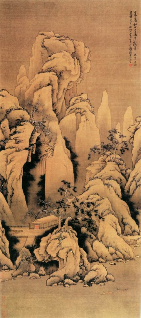  王云《雪溪行舟图》图片_王云国画作品欣赏-清
