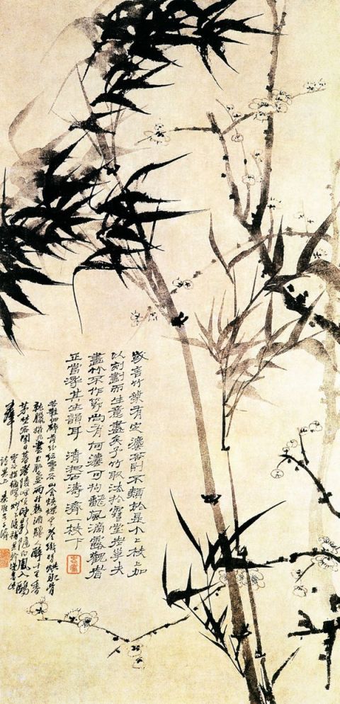 原济《灵谷探梅图》图片_原济国画作品欣赏-清
