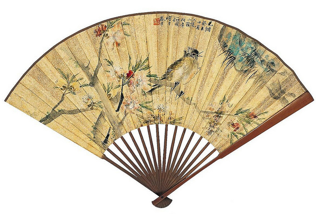 清-任伯年-桃花小鸟